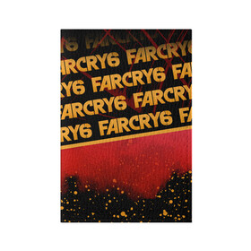 Обложка для паспорта матовая кожа с принтом Far Cry 6 в Кировске, натуральная матовая кожа | размер 19,3 х 13,7 см; прозрачные пластиковые крепления | far cry 6 | дым | игра | капли | лого | надпись | частицы