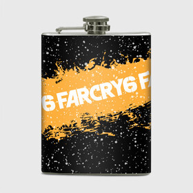 Фляга с принтом Far Cry 6 в Кировске, металлический корпус | емкость 0,22 л, размер 125 х 94 мм. Виниловая наклейка запечатывается полностью | far cry 6 | игра | капли | лого | надпись | снег | частицы