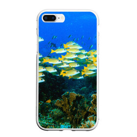 Чехол для iPhone 7Plus/8 Plus матовый с принтом Коралловые рыбки в Кировске, Силикон | Область печати: задняя сторона чехла, без боковых панелей | коралловые | кораллы | море | морские обитатели | океан | подводный мир | рыбки