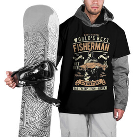 Накидка на куртку 3D с принтом Размер Рыбака Имеет Значение в Кировске, 100% полиэстер |  | вылавливание рыбы | ловля рыбы | рыбак | рыбалка | рыбная ловля | рыболовство