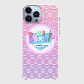 Чехол для iPhone 13 Pro Max с принтом Doki Doki Literature Club | Лого паттерн (Z) в Кировске,  |  | Тематика изображения на принте: doki doki | doki doki literature club | monika | natsuki | sayori | team salvato | yuri | доки | доки доки | литературный клуб | моника | нацуки | саёри | юри