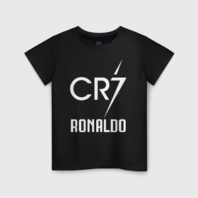 Детская футболка хлопок с принтом CR7 Cristiano Ronaldo logo в Кировске, 100% хлопок | круглый вырез горловины, полуприлегающий силуэт, длина до линии бедер | 7 | champion | cr7 | cristiano ronaldo | fifa | football | football club | juventus | soccer | uefa | игра | криштиану роналду | лига чемпионов | реал мадрид | сборная португалии | спорт | уефа | фифа | фк | футбол | футболь