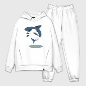 Мужской костюм хлопок OVERSIZE с принтом Акуленок в Кировске,  |  | baby | shark | акула | акуленок | акулы | жители | клыки | море | морские | океан | памперс | паттерн | ребенок | рыба | черные