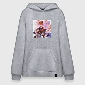 Худи SuperOversize хлопок с принтом Tartaglia fan art в Кировске, 70% хлопок, 30% полиэстер, мягкий начес внутри | карман-кенгуру, эластичная резинка на манжетах и по нижней кромке, двухслойный капюшон
 | art | fanart | game | genshin | impact | tartaglia | арт | тарталья | фан