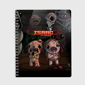 Тетрадь с принтом The Binding of Isaac | Жертвоприношение Исаака (Z) в Кировске, 100% бумага | 48 листов, плотность листов — 60 г/м2, плотность картонной обложки — 250 г/м2. Листы скреплены сбоку удобной пружинной спиралью. Уголки страниц и обложки скругленные. Цвет линий — светло-серый
 | binding isaac | binding of isaac | the binding of isaac | голос бога | жертвоприношение исаака | исаак | компьютерная игра | маленький исаак