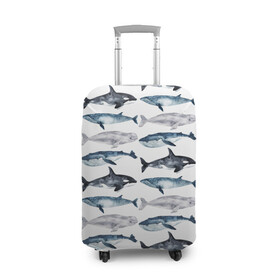 Чехол для чемодана 3D с принтом киты в Кировске, 86% полиэфир, 14% спандекс | двустороннее нанесение принта, прорези для ручек и колес | ocean | sea | касатки | киты | море | морские мотивы | морской принт | морской фон | океан | паттерн | рыбы | текстуры