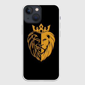 Чехол для iPhone 13 mini с принтом Король Лев в Кировске,  |  | golden lion | голова льва | король африки | король леса | лев | лев (корона на голове) | лев царь зверей | царь зверей