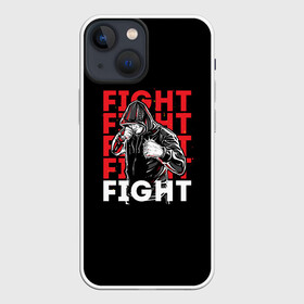 Чехол для iPhone 13 mini с принтом FIGHT в Кировске,  |  | boxing | fight club | mma | ufc | боевые искусства | боец | бои | бойцовский клуб | бокс | боксёр | борьба | воин | единоборства | кикбоксинг | майк тайсон | мма | муай тай | мухаммед али | рукопашный бой | сила