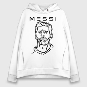 Женское худи Oversize хлопок с принтом MESSI черные силуэт в Кировске, френч-терри — 70% хлопок, 30% полиэстер. Мягкий теплый начес внутри —100% хлопок | боковые карманы, эластичные манжеты и нижняя кромка, капюшон на магнитной кнопке | argentina | barca | barcelona | fc barcelona | lionel messi | spain | sport | uefa | аргентина | барса | барселона | золотой мяч | игрок | испания | камп ноу | лео месси | лионель месси | мяч | спорт | тренер | уефа 