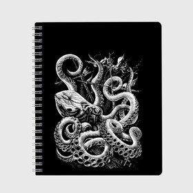 Тетрадь с принтом Кракен Монстр в Кировске, 100% бумага | 48 листов, плотность листов — 60 г/м2, плотность картонной обложки — 250 г/м2. Листы скреплены сбоку удобной пружинной спиралью. Уголки страниц и обложки скругленные. Цвет линий — светло-серый
 | animal | beast | kraken | monster | ocean | octopus | sea | ship | water | вода | животные | звери | корабль | кракен | монстр | море | океан | осьминог | рыбы | щупальца