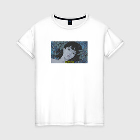Женская футболка хлопок с принтом Perfect Blue в Кировске, 100% хлопок | прямой крой, круглый вырез горловины, длина до линии бедер, слегка спущенное плечо | anime | sadness | аниме | девушка | эстетика