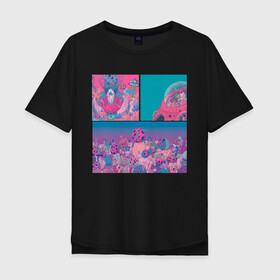 Мужская футболка хлопок Oversize с принтом The water world of psychedelic в Кировске, 100% хлопок | свободный крой, круглый ворот, “спинка” длиннее передней части | abstraction | acid | colors | кислота | психоделика | цветной