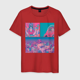 Мужская футболка хлопок с принтом The water world of psychedelic в Кировске, 100% хлопок | прямой крой, круглый вырез горловины, длина до линии бедер, слегка спущенное плечо. | abstraction | acid | colors | кислота | психоделика | цветной