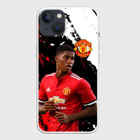 Чехол для iPhone 13 с принтом Manchester United: Рашфорд. в Кировске,  |  | fc | fcmu | football | football club | manchester united | marcus rashford | red devils | sport | красные дьяволы | манчестер юнайтед | маркус рашфорд | спорт | фк | фкмю | футбол | футбольный клуб