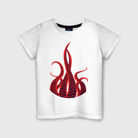 Детская футболка хлопок с принтом Octopus Осьминог в Кировске, 100% хлопок | круглый вырез горловины, полуприлегающий силуэт, длина до линии бедер | animal | beast | kraken | ocean | octopus | sea | ship | water | вода | животные | звери | кракен | море | океан | осьминог | рыбы | щупальца