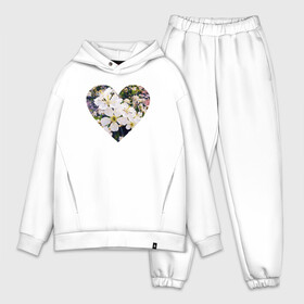 Мужской костюм хлопок OVERSIZE с принтом Spring heart в Кировске,  |  | flower. heart | весна | любовь | сердце | цветы