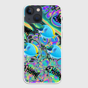 Чехол для iPhone 13 mini с принтом Life cycle в Кировске,  |  | acid | colors | fish | life | ocean | море | океан | рыба