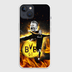 Чехол для iPhone 13 с принтом ЭРЛИНГ ХОЛАНД   ERLING HAALAND в Кировске,  |  | borussia | erling braut haaland | football | sport | uefa | боруссия | сборная норвегии. | спорт | уефа | футбол | эрлинг холанд