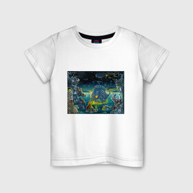 Детская футболка хлопок с принтом Fabulous water world в Кировске, 100% хлопок | круглый вырез горловины, полуприлегающий силуэт, длина до линии бедер | colors | fish | life | ocean | sea | море | океан
