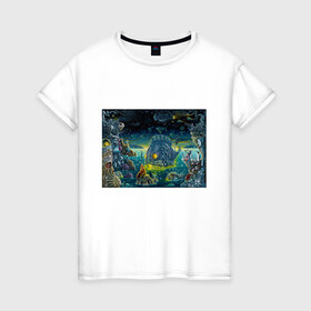 Женская футболка хлопок с принтом Fabulous water world в Кировске, 100% хлопок | прямой крой, круглый вырез горловины, длина до линии бедер, слегка спущенное плечо | colors | fish | life | ocean | sea | море | океан