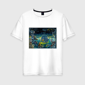 Женская футболка хлопок Oversize с принтом Fabulous water world в Кировске, 100% хлопок | свободный крой, круглый ворот, спущенный рукав, длина до линии бедер
 | colors | fish | life | ocean | sea | море | океан