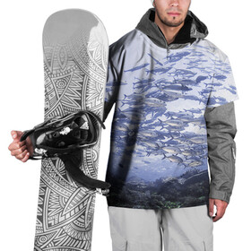 Накидка на куртку 3D с принтом Косяк рыбы в Кировске, 100% полиэстер |  | Тематика изображения на принте: дно морское | коралловые | кораллы | косяк рыбы | море | подводный мир | рыбки