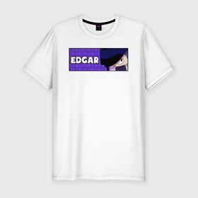 Мужская футболка хлопок Slim с принтом EDGAR (ПЛАШКА) в Кировске, 92% хлопок, 8% лайкра | приталенный силуэт, круглый вырез ворота, длина до линии бедра, короткий рукав | android | brawl | brawl stars | clash | edgar | game | stars | андроид | игра | мобильные игры | эдгар