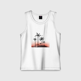 Детская майка хлопок с принтом palm tree в Кировске,  |  | beach | ocean | palm trees | sea | summer | sun | sunset | vacation | закат | лето | море | океан | отдых | отпуск | пальмы | пляж | солнце