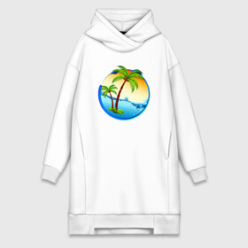 Платье-худи хлопок с принтом palm beach в Кировске,  |  | beach | ocean | palm trees | sea | summer | sun | sunset | vacation | закат | лето | море | океан | отдых | отпуск | пальмы | пляж | солнце