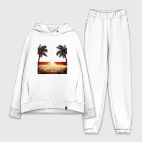 Женский костюм хлопок Oversize с принтом beach в Кировске,  |  | beach | ocean | palm trees | sea | summer | sun | sunset | vacation | закат | лето | море | океан | отдых | отпуск | пальмы | песок | пляж | солнце