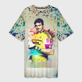 Платье-футболка 3D с принтом Iker Casillas в Кировске,  |  | casillas | football | iker | iker casillas | porto | real | real madrid | vdkarsvet | икер | икер касильяс | касильяс | потру | реал | реал мадрид | футбол