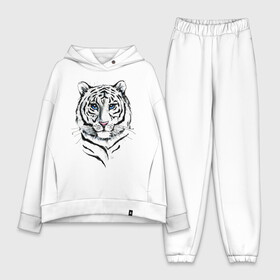 Женский костюм хлопок Oversize с принтом Белый тигр в Кировске,  |  | альфа | белый | дикие | дикий | животные | звери | зверь | кот | котик | крутой | полоски | принт | природа | самец | тигр | тигриныйкрасивый
