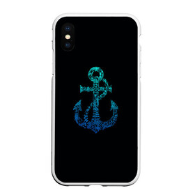 Чехол для iPhone XS Max матовый с принтом Navy. Anchor в Кировске, Силикон | Область печати: задняя сторона чехла, без боковых панелей | Тематика изображения на принте: anchor | fish | gradient | marine | mermaid | navy | ocean | octopus | sailor | sea | shark | ship | skull | treasure | whale | акула | градиент | кит | корабль | море | морской | моряк | океан | осьминог | русалка | рыба | сокровище | 