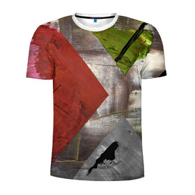 Мужская футболка 3D спортивная с принтом Art Abstraction в Кировске, 100% полиэстер с улучшенными характеристиками | приталенный силуэт, круглая горловина, широкие плечи, сужается к линии бедра | abstraction | art | canvas | paints | splashes