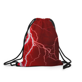 Рюкзак-мешок 3D с принтом Red Lightning в Кировске, 100% полиэстер | плотность ткани — 200 г/м2, размер — 35 х 45 см; лямки — толстые шнурки, застежка на шнуровке, без карманов и подкладки | energy | fire | lightning | storm | thunder