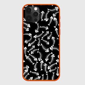 Чехол для iPhone 12 Pro с принтом Fishbones в Кировске, силикон | область печати: задняя сторона чехла, без боковых панелей | bone | fish | fishbone | дохлая рыба | кости | кость | море | паттерн | рыбий скелет | рыбки | рыбы | скелет