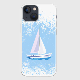 Чехол для iPhone 13 mini с принтом ОДИНОКАЯ ЛОДКА | SAILBOAT (Z) в Кировске,  |  | boat | sailboat | ship | ships | бумага | кораблик | кораблики | корабль | красный парус | лодка | лодочка на белом | мореход | одинокая лодка | оригами | парус | парусник | судно | яхта