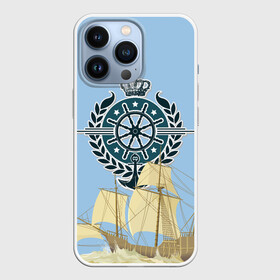 Чехол для iPhone 13 Pro с принтом At the helm в Кировске,  |  | ocean | sea | ship | summer | волны | океан | парусник