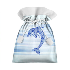 Подарочный 3D мешок с принтом Дельфин в Кировске, 100% полиэстер | Размер: 29*39 см | Тематика изображения на принте: cute | dolphin | два дельфина | дельфин | дельфин в море | дельфинами | милый | мир | подводный