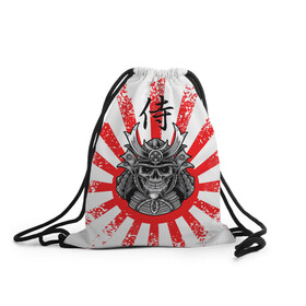 Рюкзак-мешок 3D с принтом Самурай в Кировске, 100% полиэстер | плотность ткани — 200 г/м2, размер — 35 х 45 см; лямки — толстые шнурки, застежка на шнуровке, без карманов и подкладки | japan | nippon | samurai | воин | иероглиф | императорский | ниппон | самурай | флаг | хагакурэ | череп | япония