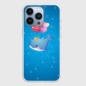 Чехол для iPhone 13 Pro с принтом Дельфин с воздушными шариками в Кировске,  |  | cute | dolphin | два дельфина | дельфин | дельфин в море | дельфинами | милый | мир | подводный