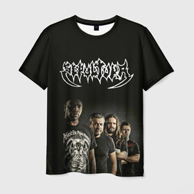 Мужская футболка 3D с принтом Sepultura в Кировске, 100% полиэфир | прямой крой, круглый вырез горловины, длина до линии бедер | black | brazil | death | metall | rock | sepultura