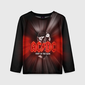 Детский лонгслив 3D с принтом AC/DC: Angus Young в Кировске, 100% полиэстер | длинные рукава, круглый вырез горловины, полуприлегающий силуэт
 | ac | ac dc | ac|dc | angus young | dc. logo | hard | rock | ангус янг | логотип