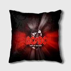 Подушка 3D с принтом AC/DC: Angus Young в Кировске, наволочка – 100% полиэстер, наполнитель – холлофайбер (легкий наполнитель, не вызывает аллергию). | состоит из подушки и наволочки. Наволочка на молнии, легко снимается для стирки | Тематика изображения на принте: ac | ac dc | ac|dc | angus young | dc. logo | hard | rock | ангус янг | логотип
