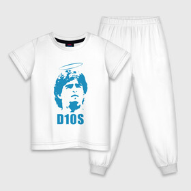 Детская пижама хлопок с принтом Dios Maradona в Кировске, 100% хлопок |  брюки и футболка прямого кроя, без карманов, на брюках мягкая резинка на поясе и по низу штанин
 | argentina | maradona | messi | sport | аргентина | гол | диего | марадона | месси | мяч | рука бога | спорт | футбол | чемпион