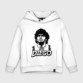 Детское худи Oversize хлопок с принтом Dios Diego в Кировске, френч-терри — 70% хлопок, 30% полиэстер. Мягкий теплый начес внутри —100% хлопок | боковые карманы, эластичные манжеты и нижняя кромка, капюшон на магнитной кнопке | Тематика изображения на принте: argentina | maradona | messi | sport | аргентина | гол | диего | марадона | месси | мяч | рука бога | спорт | футбол | чемпион