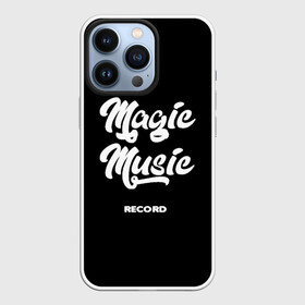 Чехол для iPhone 13 Pro с принтом Magic Music Record | White on Black в Кировске,  |  | magic | music | record | white on black | белая | белый на черном | знаменитость | музыкант