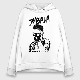 Женское худи Oversize хлопок с принтом DYBALA Juventus жест в Кировске, френч-терри — 70% хлопок, 30% полиэстер. Мягкий теплый начес внутри —100% хлопок | боковые карманы, эластичные манжеты и нижняя кромка, капюшон на магнитной кнопке | 10 | ac milan | champions | fifa | juve | juventus | juvi | paulo dybala | soccer | uefa | дубала | лига чемпионов | номер | пауло дибала | сборная аргентины | спорт | уефа | фифа | фк | футбол | футболист | футбольный клуб | 