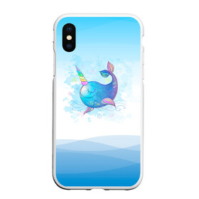 Чехол для iPhone XS Max матовый с принтом Дельфин единорог в Кировске, Силикон | Область печати: задняя сторона чехла, без боковых панелей | cute | dolphin | unicorn | два дельфина | дельфин | дельфин в море | дельфинами | единорог | милый | мир | подводный
