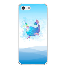 Чехол для iPhone 5/5S матовый с принтом Дельфин единорог в Кировске, Силикон | Область печати: задняя сторона чехла, без боковых панелей | cute | dolphin | unicorn | два дельфина | дельфин | дельфин в море | дельфинами | единорог | милый | мир | подводный